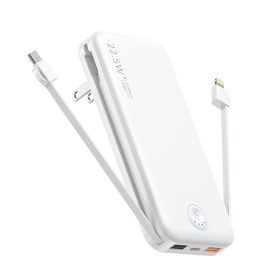 Portable Power Bank with Built in Cables Mobile Phone Portable Charger Power Phone Charger Backup Battery for IPhone,Andriod Phone, Galaxy Ect.