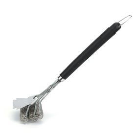 BBQ Grill Cleaning Brush Stainless Steel Barbecue Cleaner Scraper 16.5in Handle Stiff Wire Bristles For Grill Cooking Grates (Color: Black)