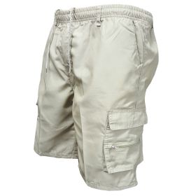 Men's Casual Working Pants Shorts Loose Summer Outdoor Workout Pants (Option: Beige-S)