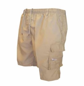 Men's Casual Working Pants Shorts Loose Summer Outdoor Workout Pants (Option: Khaki-XXL)
