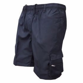 Men's Casual Working Pants Shorts Loose Summer Outdoor Workout Pants (Option: Navy Blue-S)