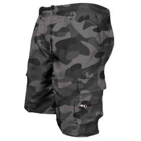 Men's Casual Working Pants Shorts Loose Summer Outdoor Workout Pants (Option: Camouflage Gray-S)